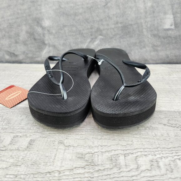Havaianas Flip Flop Women 9/10 (EU39/40) Black NWT - Picture 2 of 10